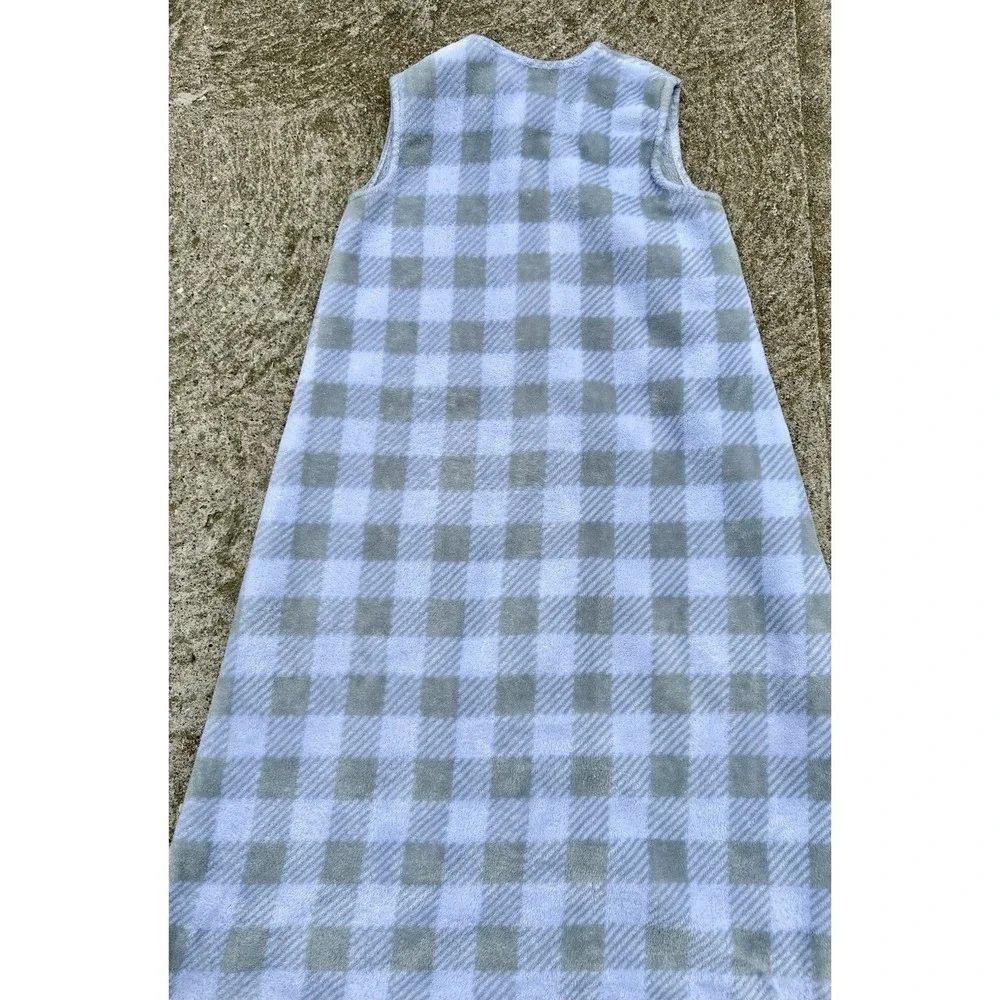 Plaid Gray White Baby Sleeping Bag Sleepsack Wearable Blanket with Zipper